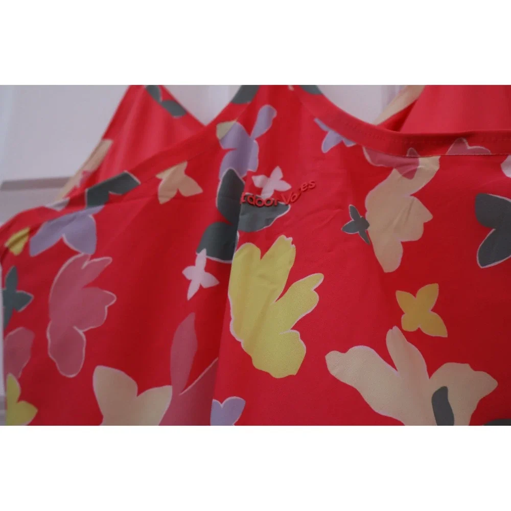 Outdoor Voices Red Floral Butterfly Exercise Dress Adjustable Straps M W/SHORT